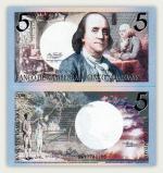 Бенджамин Франклин. 5 Numismas (коллекционная банкнота, не предназначена для платежей). (2006)